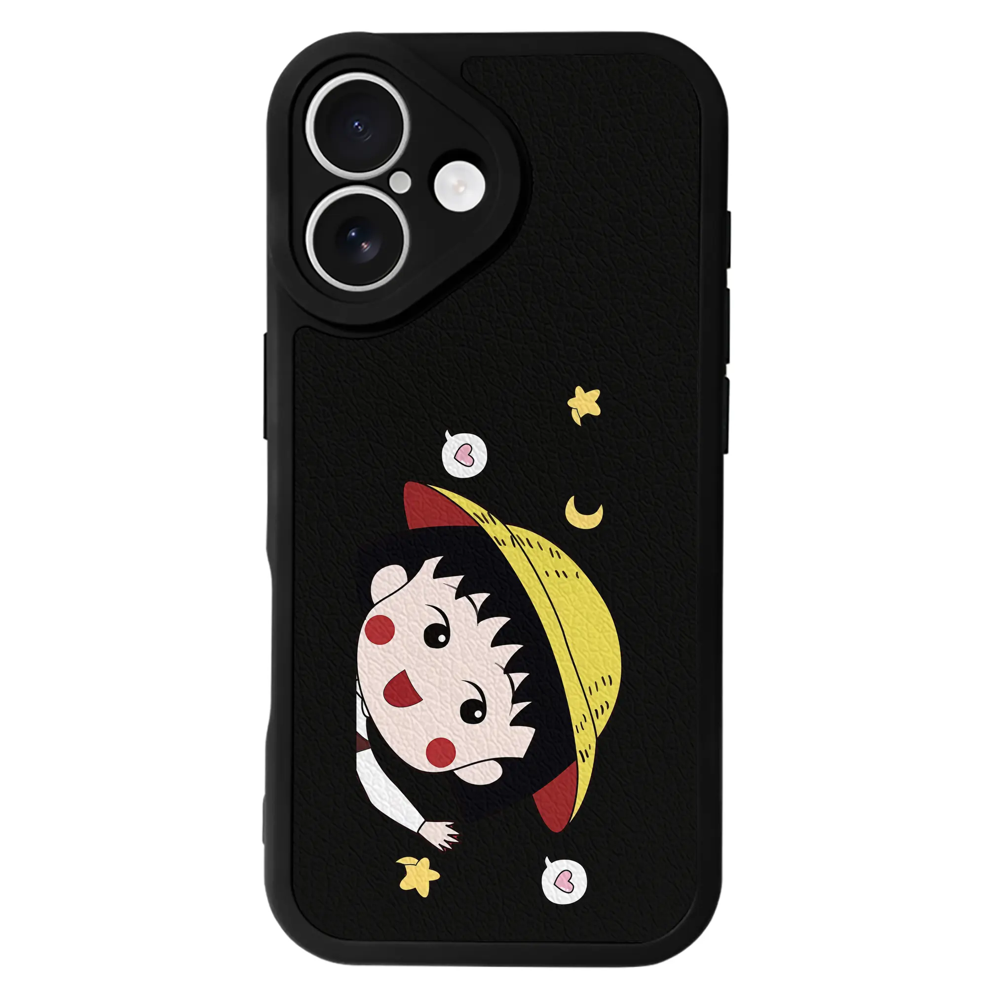 ちびまる子ちゃん グッズ さくら ももこ - IPhone 16シリーズ対応 ・ シリコンスマホケース ・ レザー調 ・ 高精度フィット ・ 耐衝撃 ・ ワイヤレス充電対応 ・ 精密カット